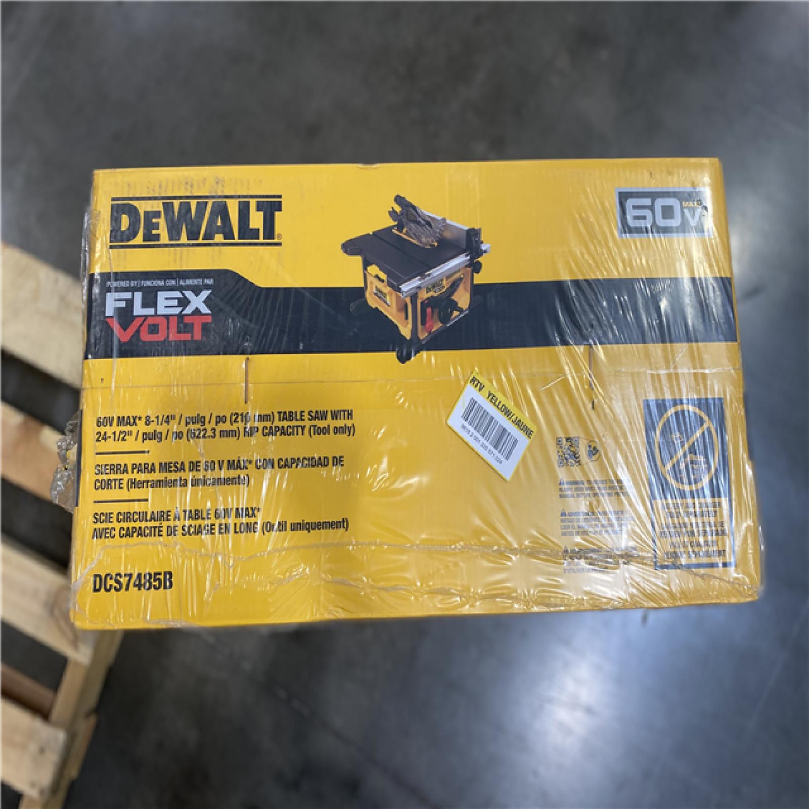 NEW-  DeWALT DCS7485B FLEXVOLT 60-Volt 8-1/4-Inch Adjustable Table Saw - Bare Tool