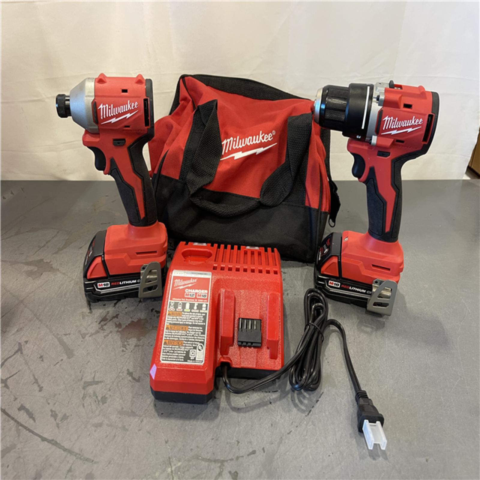 AS-IS - Milwaukee M18 18V Lithium-Ion Brushless Cordless Compact Drill/Impact Combo Kit
