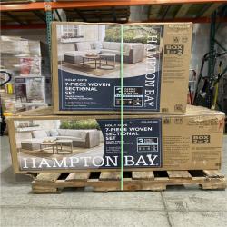 DALLAS LOCATION- HAMPTON BAY Holly Cove 7-Piece Wicker Outdoor Sectional Set