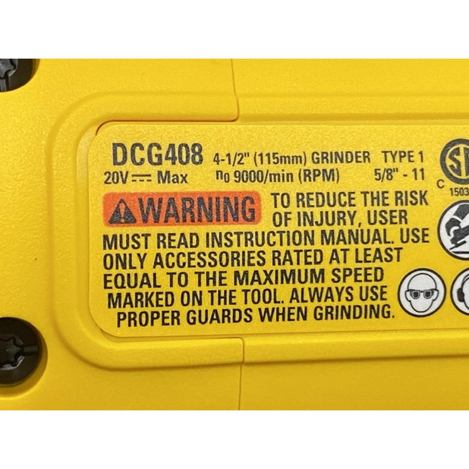 AS-IS DEWALT 20V MAX Cordless Brushless 4-1/2 in. Angle Grinder with Paddle Switch (Tool Only)