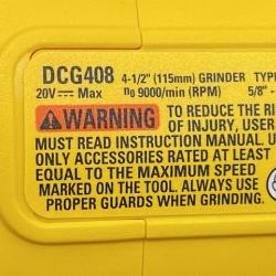 AS-IS DEWALT 20V MAX Cordless Brushless 4-1/2 in. Angle Grinder with Paddle Switch (Tool Only)