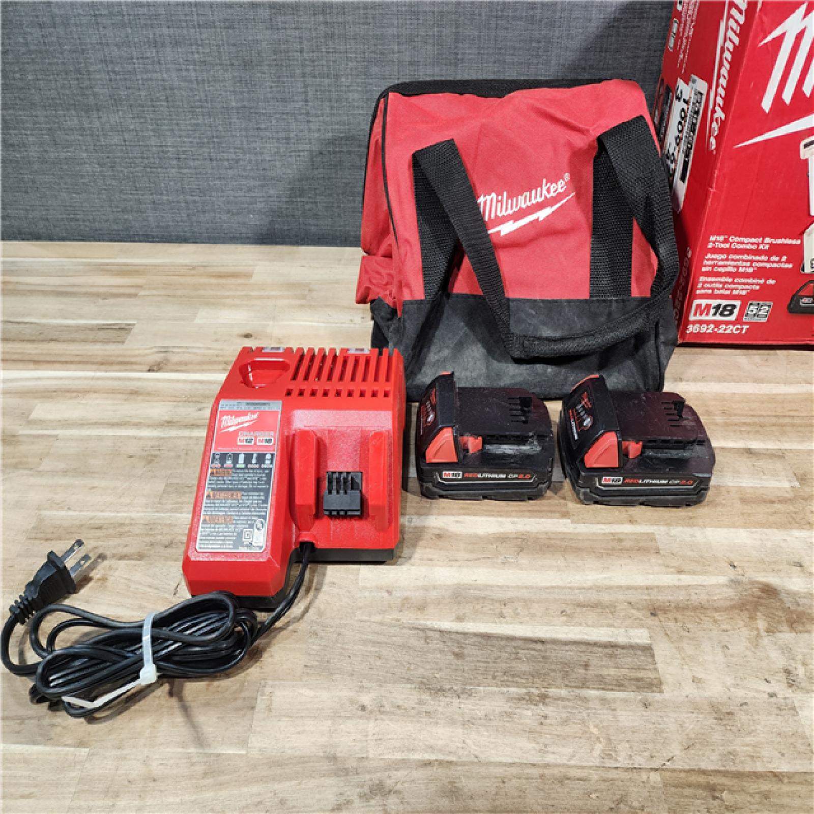 HOUSTON LOCATION - AS-IS Milwaukee 18V Lithium-Ion Brushless Cordless Compact Drill/Impact Combo Kit