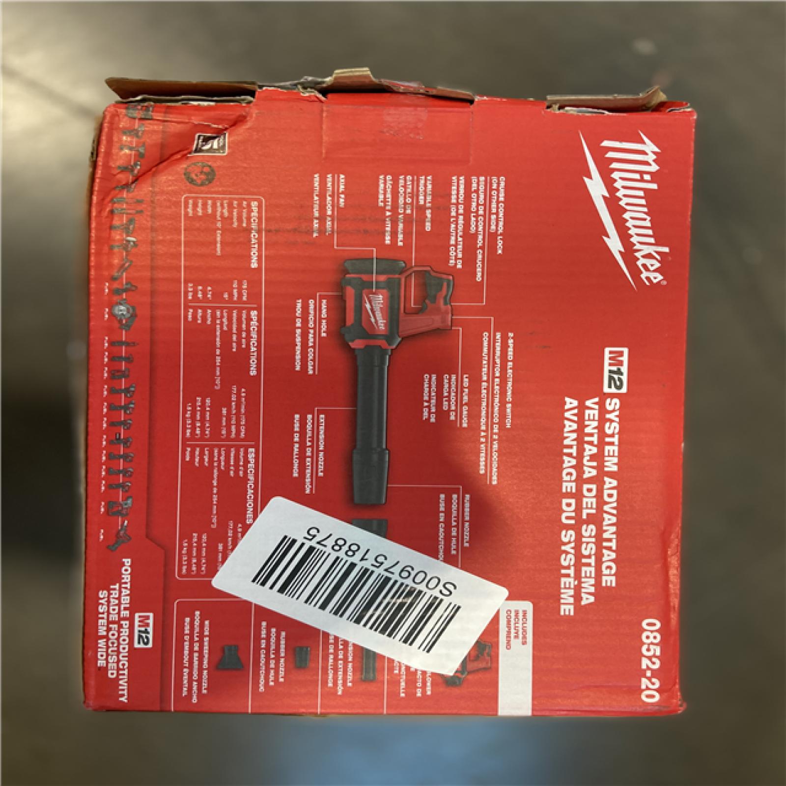 AS-IS - Milwaukee M12 12V Lithium-Ion Cordless Compact Spot Blower (Tool-Only)