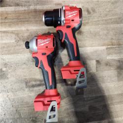 HOUSTON LOCATION - AS-IS Milwaukee M18 18V Lithium-Ion Brushless Cordless Compact Drill/Impact Combo Kit (2-Tool) W/(2) 2.0 Ah Batteries  Charger & Bag