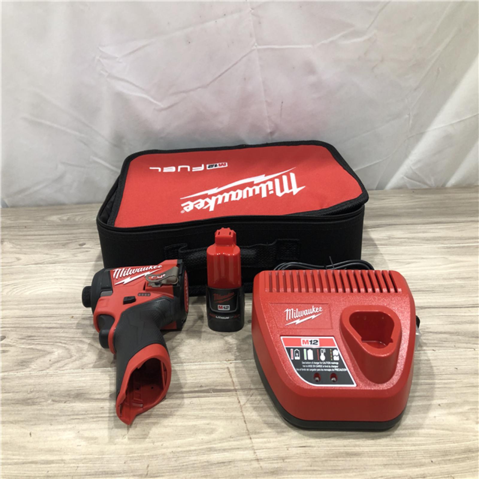 AS-IS Milwaukee M12 FUEL 12-Volt Lithium-Ion Cordless 1/4 in. Hex Impact Driver Compact Kit