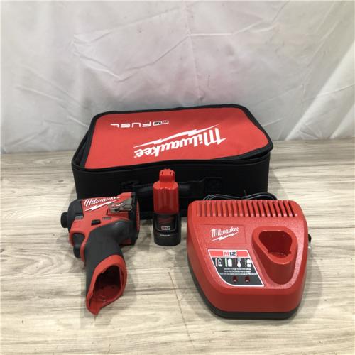 AS-IS Milwaukee M12 FUEL 12-Volt Lithium-Ion Cordless 1/4 in. Hex Impact Driver Compact Kit