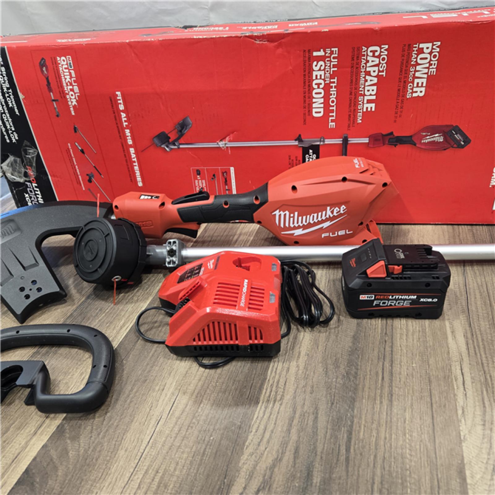 AS-IS Milwaukee M18 FUEL 18V 16 in. Brushless Cordless Battery Powered String Trimmer W/QUIK-LOK Attachment Capability & 8.0 Ah Battery