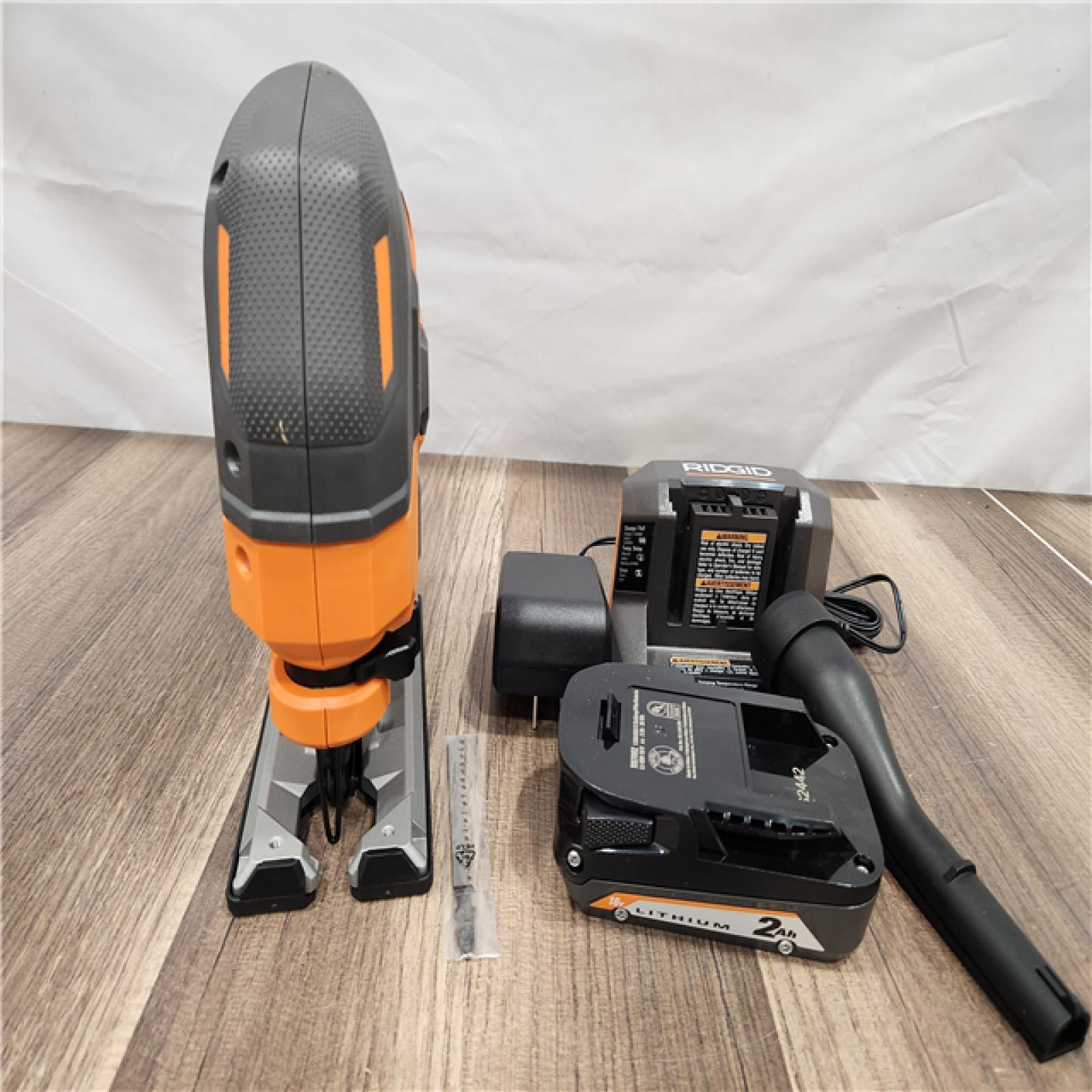 AS-IS - RIDGID 18V Cordless Jig Saw Kit with 2.0 Ah Lithium-Ion Battery and Charger