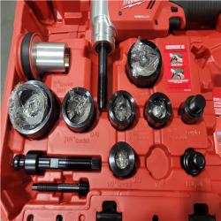 CALIFORNIA AS-IS MILWAUKEE M18 FORCE LOGIC 6T KNOCKOUT TOOL 1/2 W/ PUNCHES & DIES