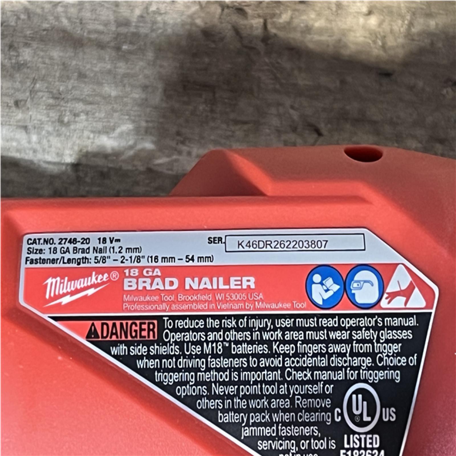 Houston Location AS-IS Milwaukee FUEL 18-Volt Lithium-Ion Brushless Cordless Gen II 18-Gauge Brad Nailer (Tool-Only)