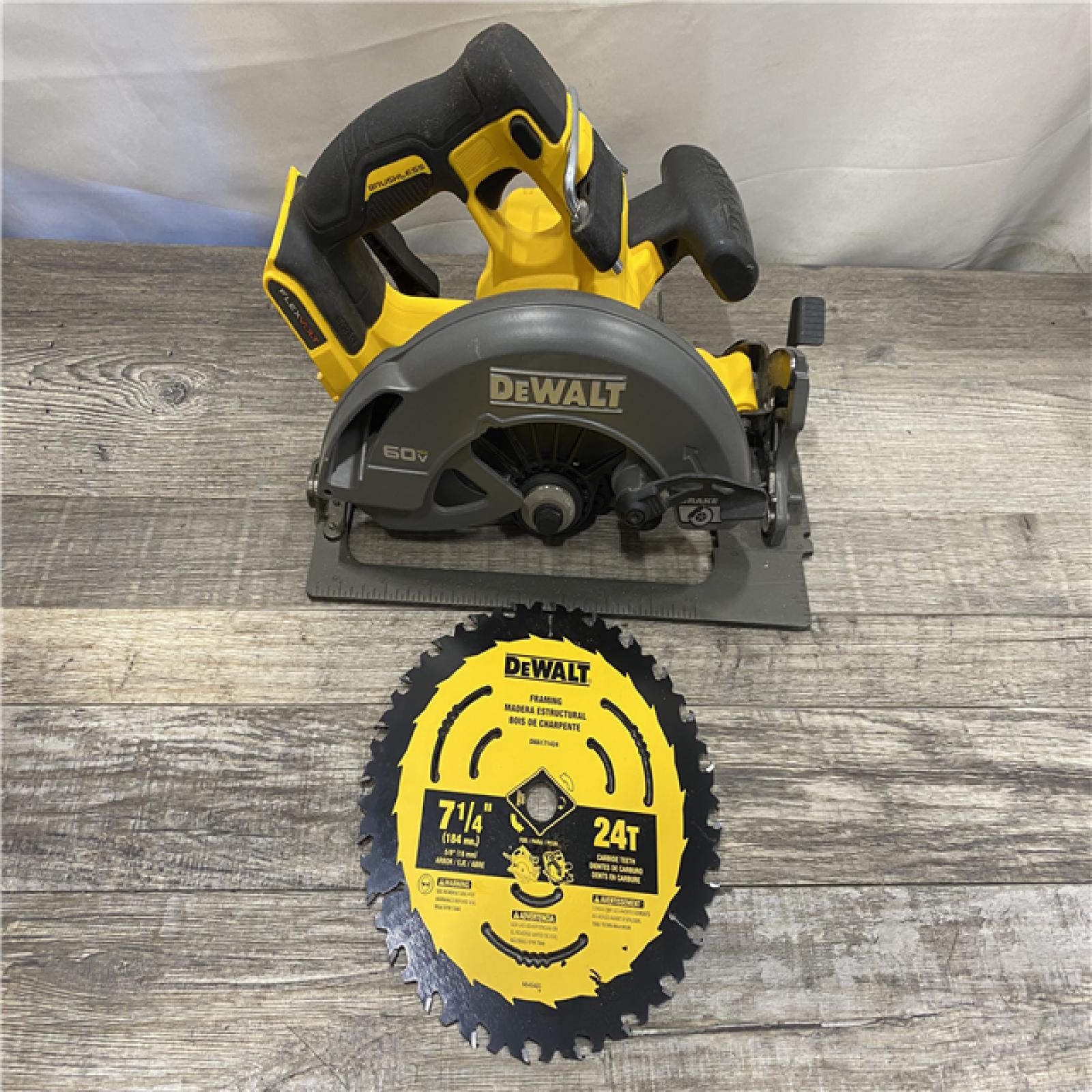 AS-IS DEWALT FLEXVOLT 60V MAX Cordless Brushless 7-1/4 in. Circular Saw with Brake (Tool Only)