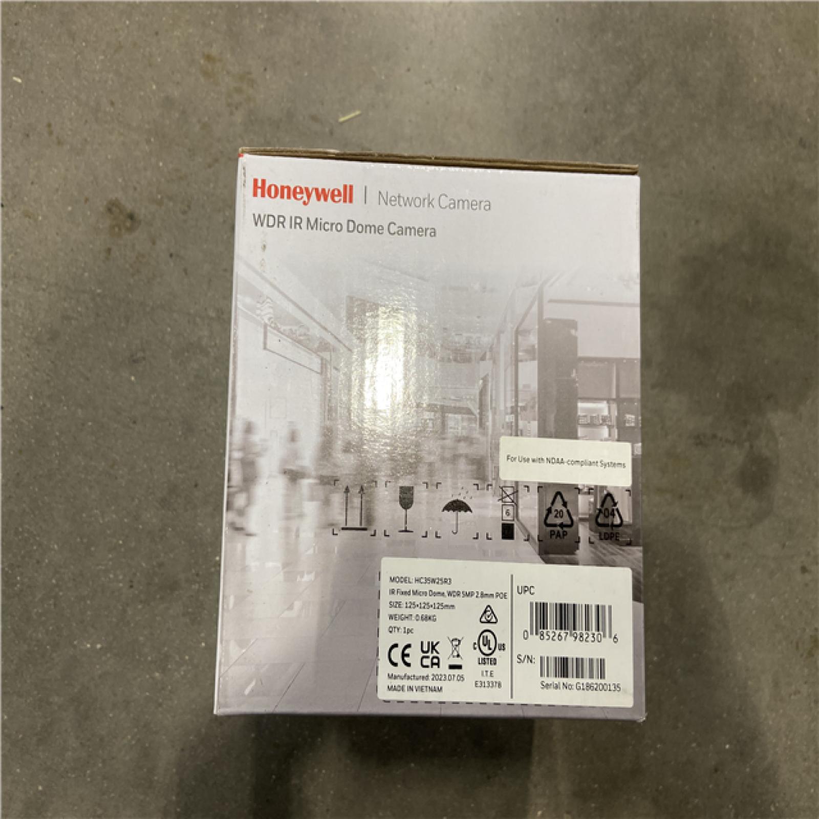 AS-IS - Honeywell HC35W25R3 35 Series 5MP IR Fixed Micro WDR IP Dome Camera, 2.8mm Lens, White