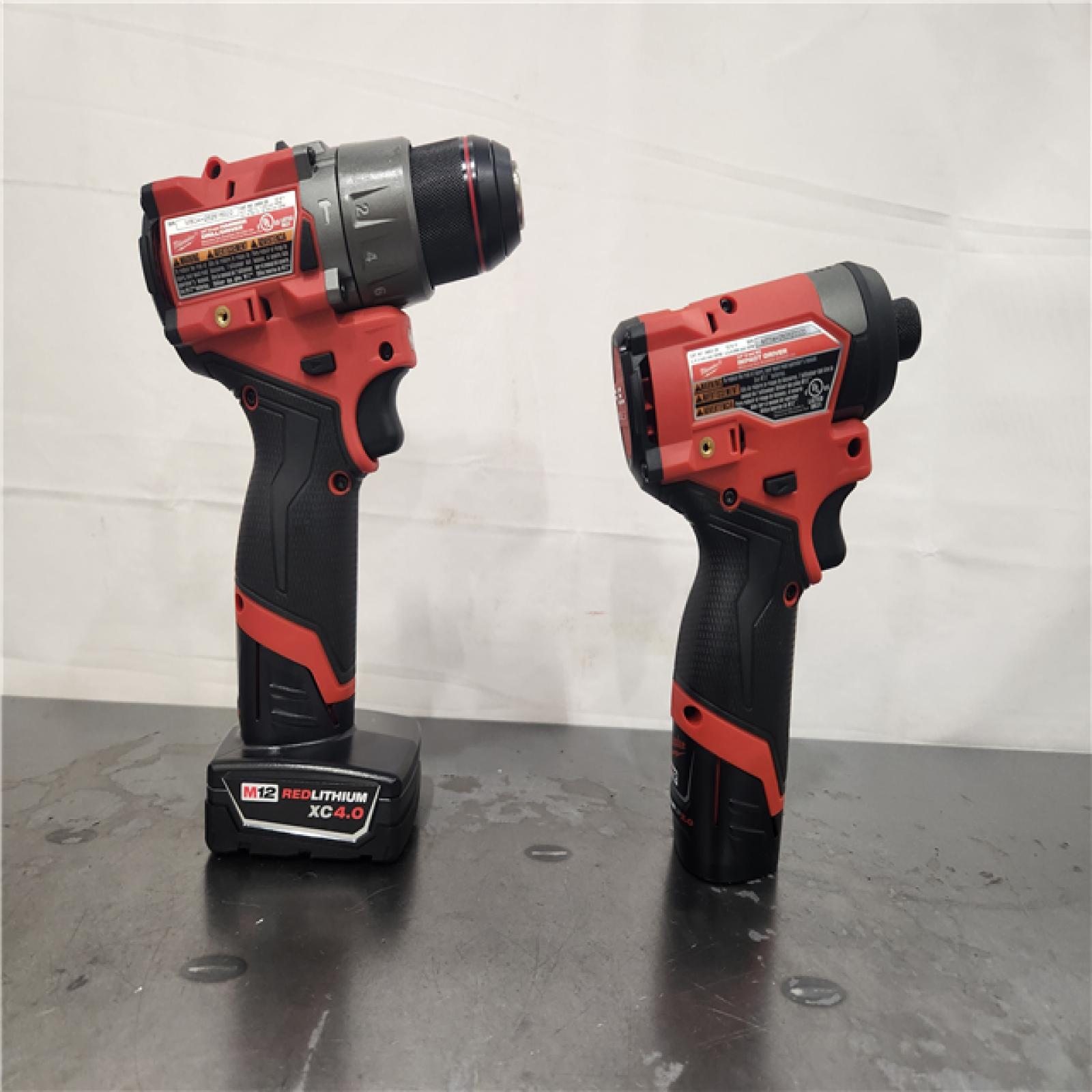 AS-IS- Milwaukee 3497-22 12V Brushless Hammer Drill and Impact Driver Combo Kit
