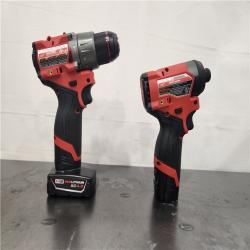 AS-IS- Milwaukee 3497-22 12V Brushless Hammer Drill and Impact Driver Combo Kit