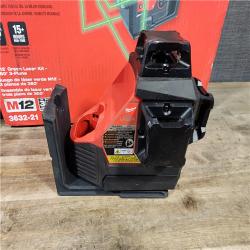 HOUSTON LOCATION - AS-IS Milwaukee-3632-21 M12 Green Beam Laser 360° 3-Plane Kit