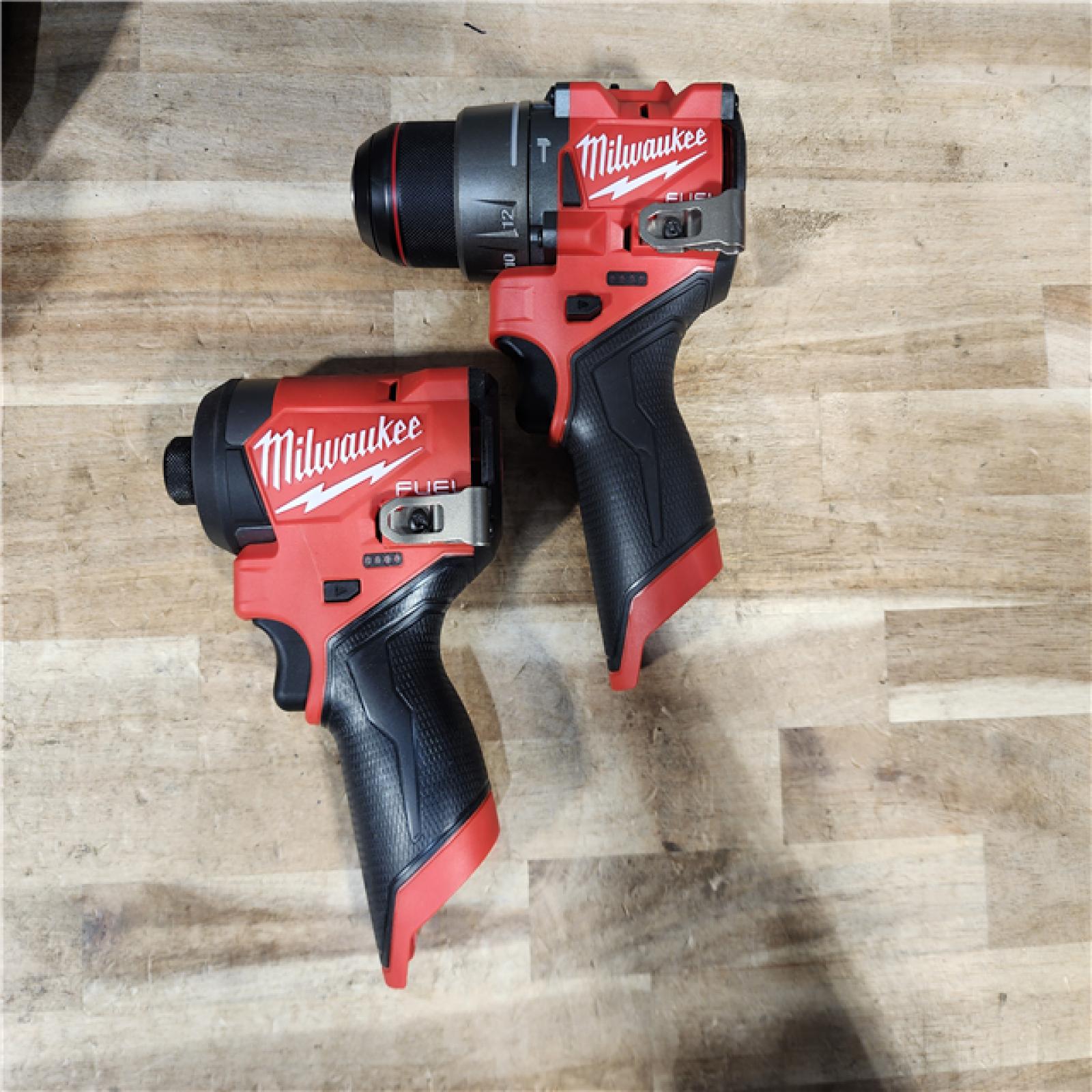 HOUSTON LOCATION - AS-IS (APPEARS LIKE NEW) Milwaukee  FUEL 12-Volt Lithium-Ion Brushless Cordless Hammer Drill and Impact Driver Combo Kit