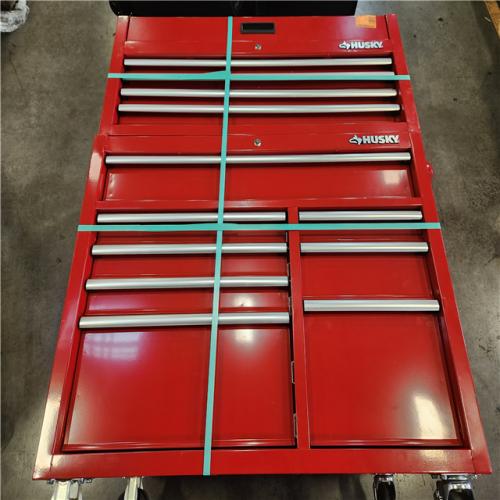 Phoenix AS-IS Husky 42 in. 12-Drawer 24.5 in. Deep Tool Chest/Rolling Cab Set Gross Red