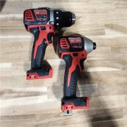 HOUSTON LOCATION - AS-IS Milwaukee  18V Lithium-Ion Cordless Drill Driver/Impact Driver Combo Kit