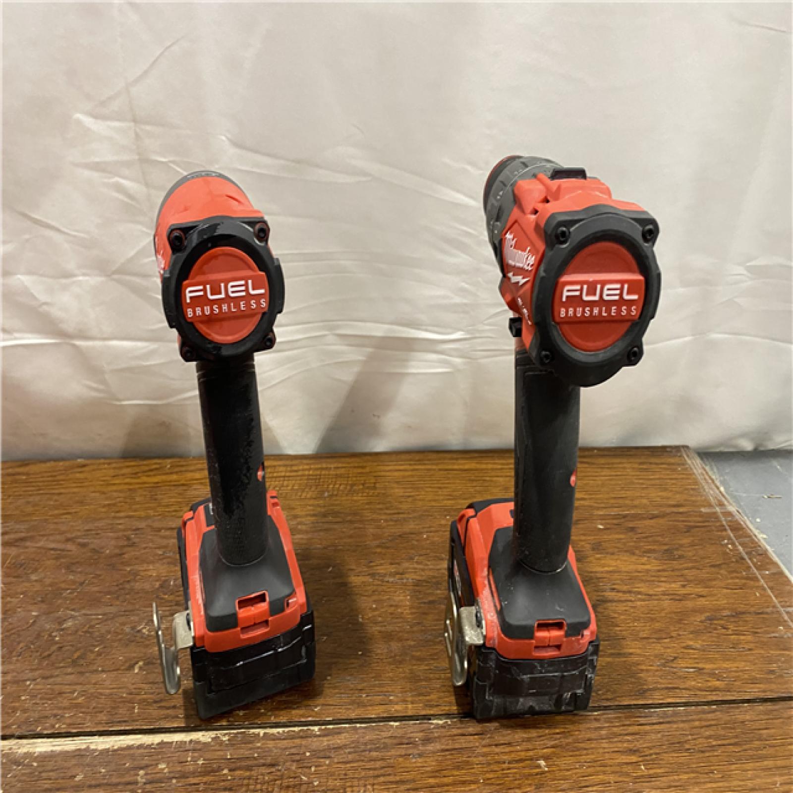 AS- IS MILWAUKEE M18 FUEL 18V Lithium-Ion Brushless Cordless Hammer Drill and Impact Driver Combo Kit (2-Tool) with 2 Batteries