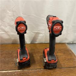 AS- IS MILWAUKEE M18 FUEL 18V Lithium-Ion Brushless Cordless Hammer Drill and Impact Driver Combo Kit (2-Tool) with 2 Batteries