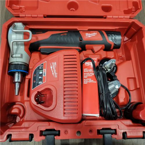AS-IS Milwaukee  M12 12-Volt Lithium-Ion Cordless PEX Expansion Tool Kit with (2) 1.5 Ah Batteries, (3) Expansion Heads and Hard Case