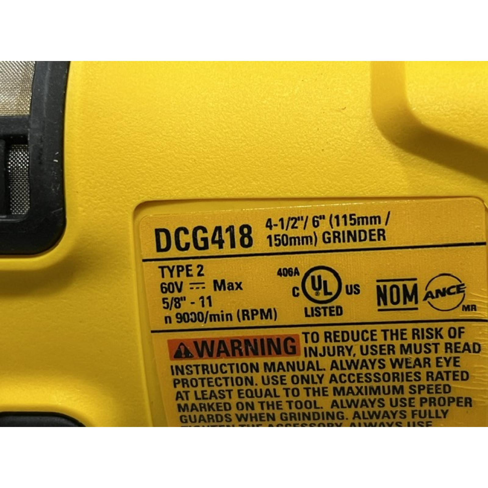 AS-IS DEWALT FLEXVOLT 60V MAX Cordless Brushless 4.5 in. to 6 in. Small Angle Grinder with Kickback Brake (Tool Only)