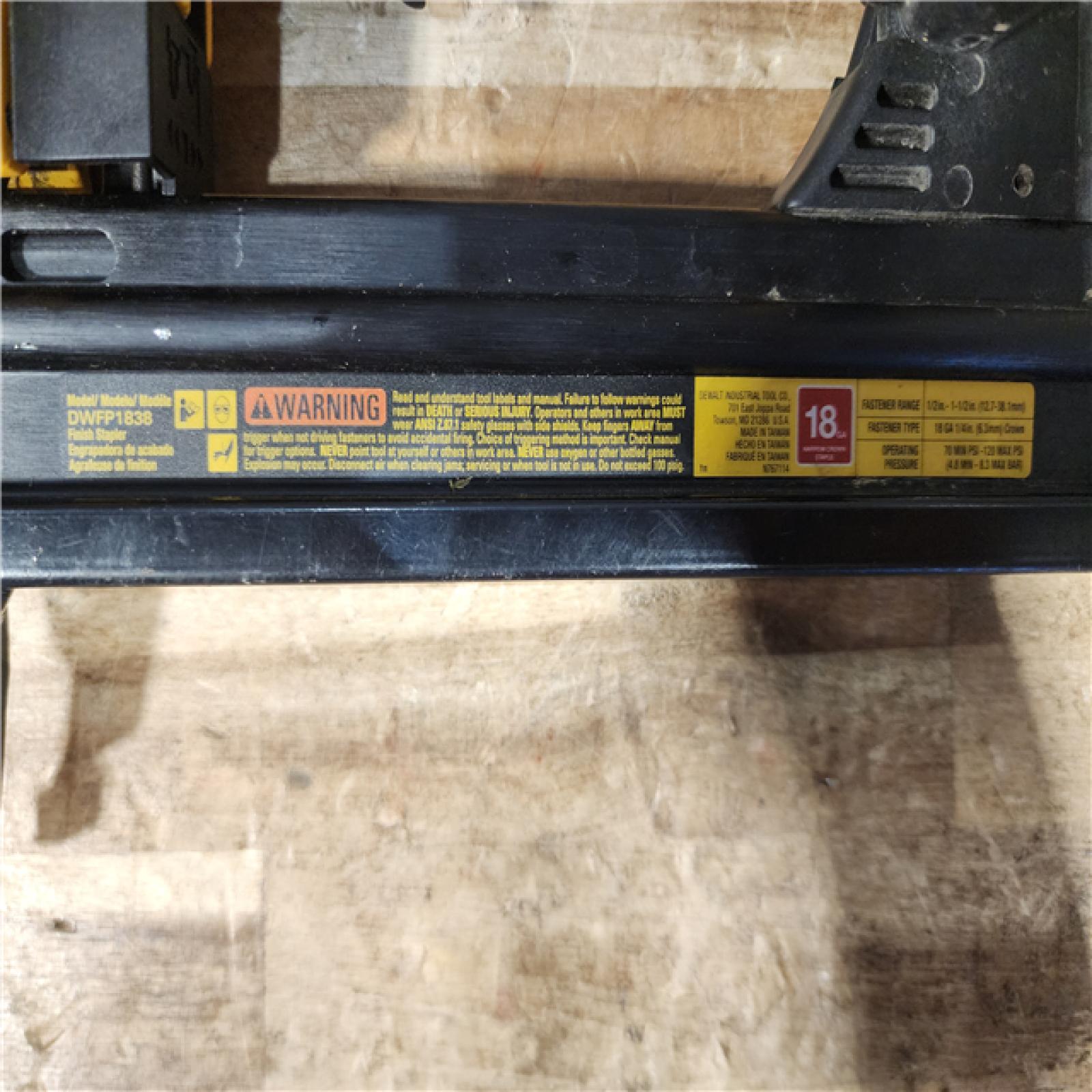 HOUSTON LOCATION - AS - IS DeWalt Pneumatic 18-Gauge 1/4 in. Crown Corded Stapler