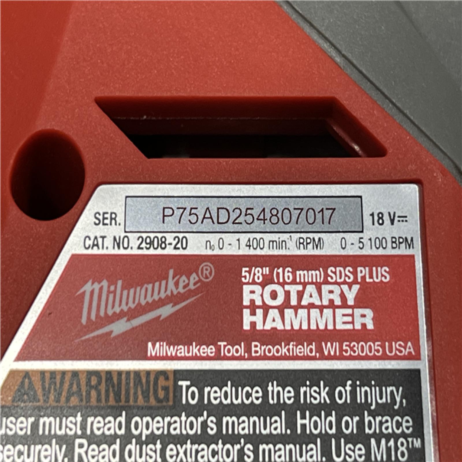 AS-IS Milwaukee FUEL 18V Lithium-Ion Brushless Cordless 5/8 in. SDS-Plus Rotary Hammer (Tool-Only)