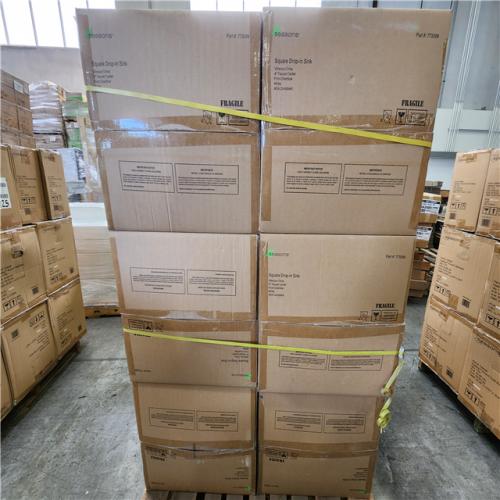 Phoenix Location NEW Seasons Square Drop-in Sink Vitreous China 4 Faucet Center Front Overflow White ADA Compliant Pallet  (24 Sinks)