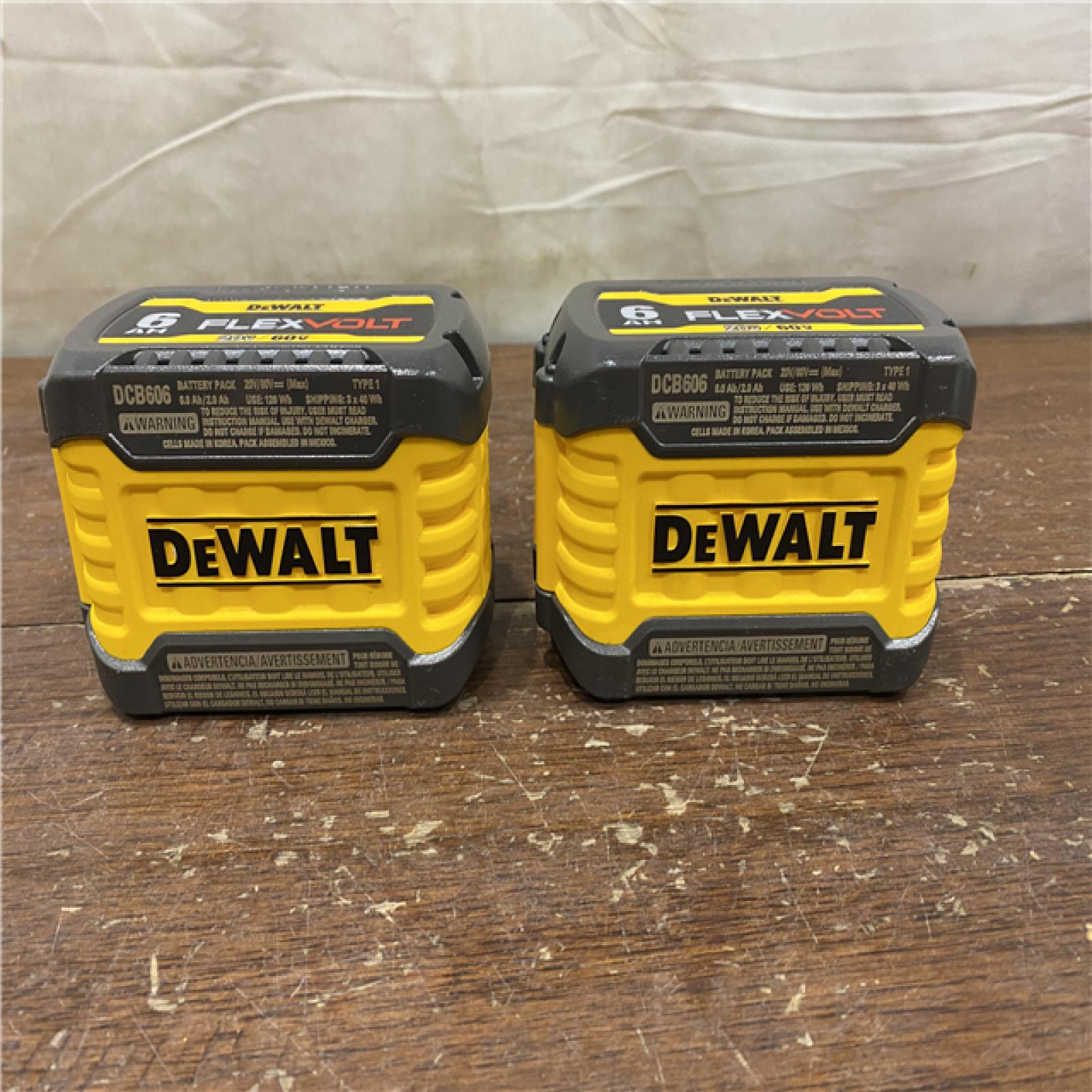 AS-IS DEWALT FLEXVOLT 20-Volt/60-Volt MAX Lithium-Ion 6.0Ah Battery Pack (2-Pack)