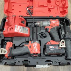 AS-IS Milwaukee M18 FUEL 18V Lithium-Ion Brushless Cordless Hammer Drill and Impact Driver Combo Kit (2-Tool) with 2 Batteries