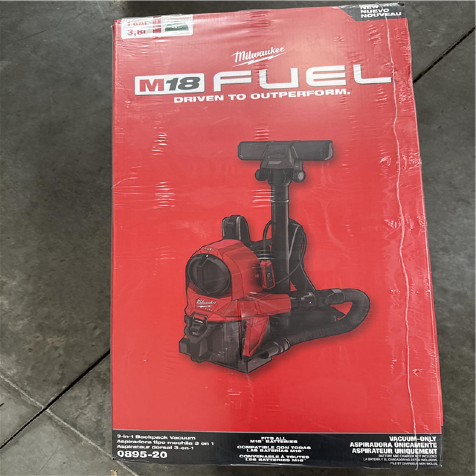 California NEW Milwaukee 3 in 1 Backpack Vacuum (No Battery)