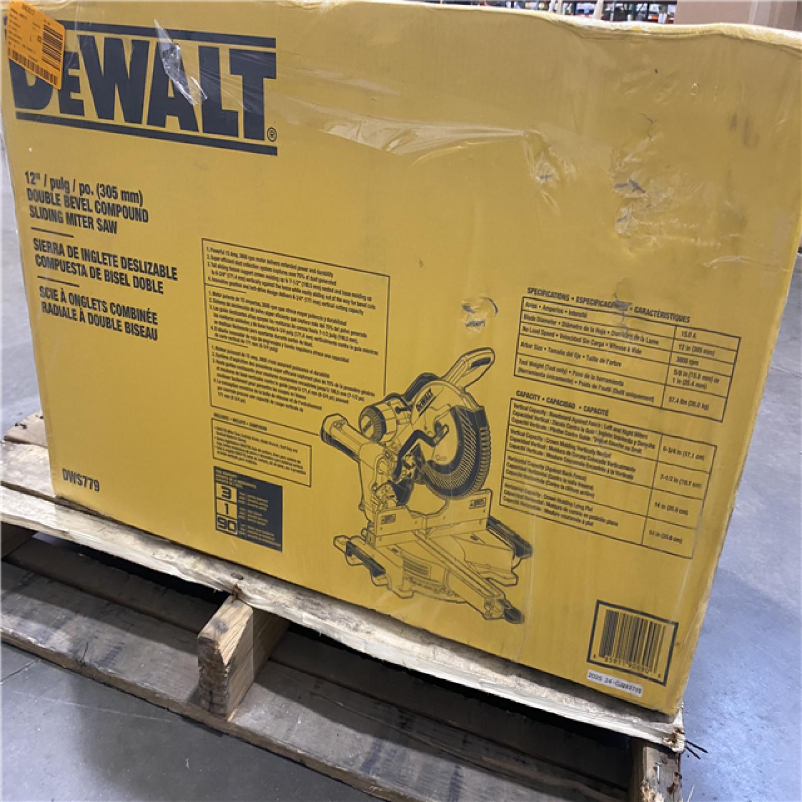 NEW- DeWalt 15 Amps 12 in. Corded Dual-Bevel Sliding Compound Miter Saw