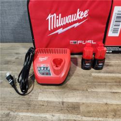 HOUSTON LOCATION - AS-IS Milwaukee M12 FUEL 12V Lithium-Ion Brushless Cordless High Speed 1/4 in. Ratchet Kit w/(2) Batteries  Charger and Bag