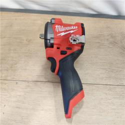 AS-IS- Milwaukee FUEL 12V Li-Ion Brushless Cordless Stubby 3/8 in. Impact Wrench Kit