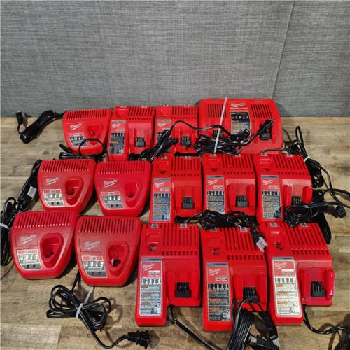 HOUSTON LOCATION - AS-IS MILWAUKEE BATTERY CHARGER PACK QTY - 14