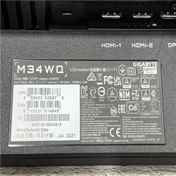 AS-IS GIGABYTE - M34WQ - 34 IPS Ultrawide Gaming Monitor