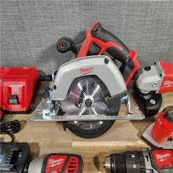 HOUSTON LOCATION - AS-IS MILWAUKEE 8 TOOL COMBO KIT W/ (2) BATTERY & CHARGER