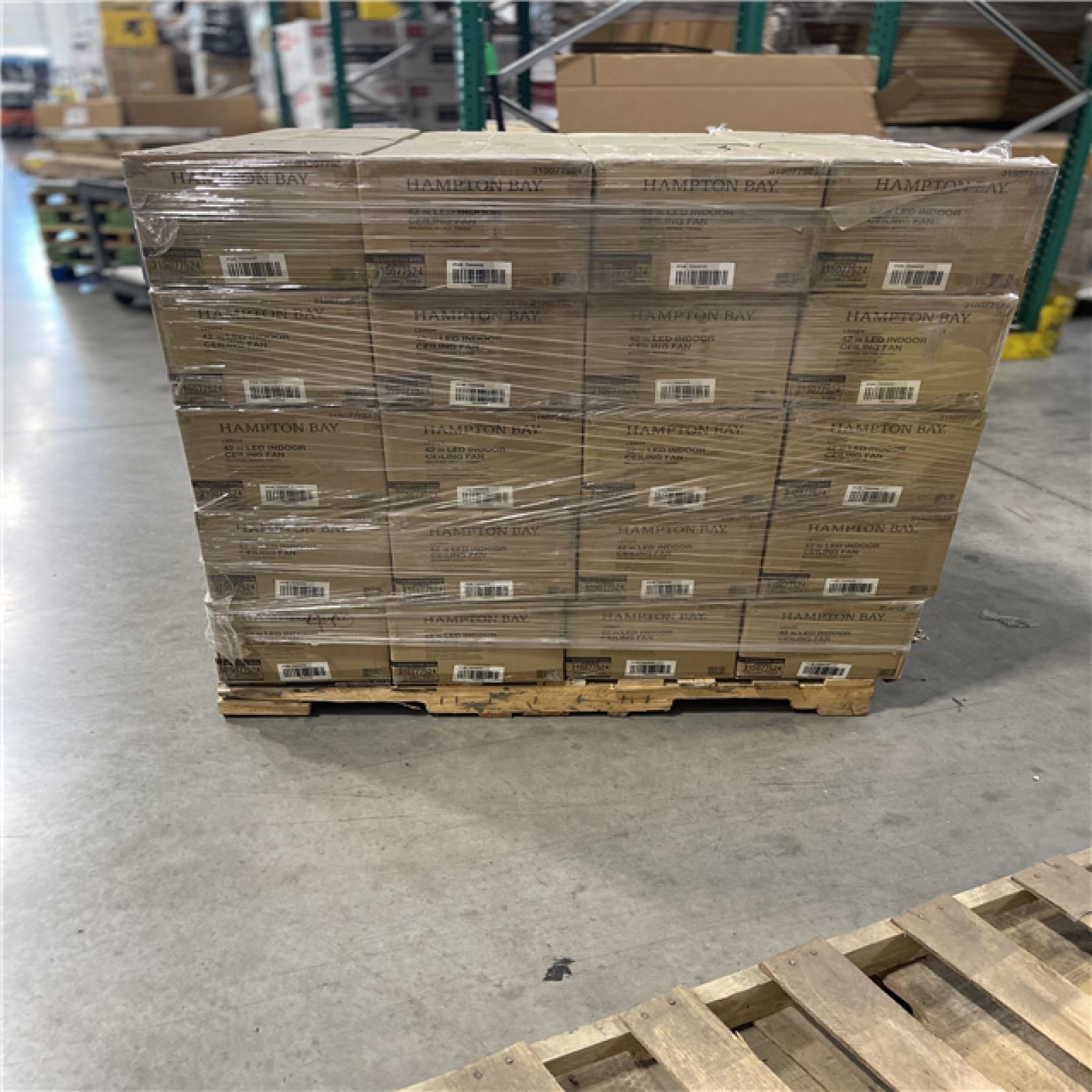 DALLAS LOCATION - Hampton Bay Leroy 42 LED Brushed Nickel Ceiling Fan With Light PALLET-(40 UNITS)