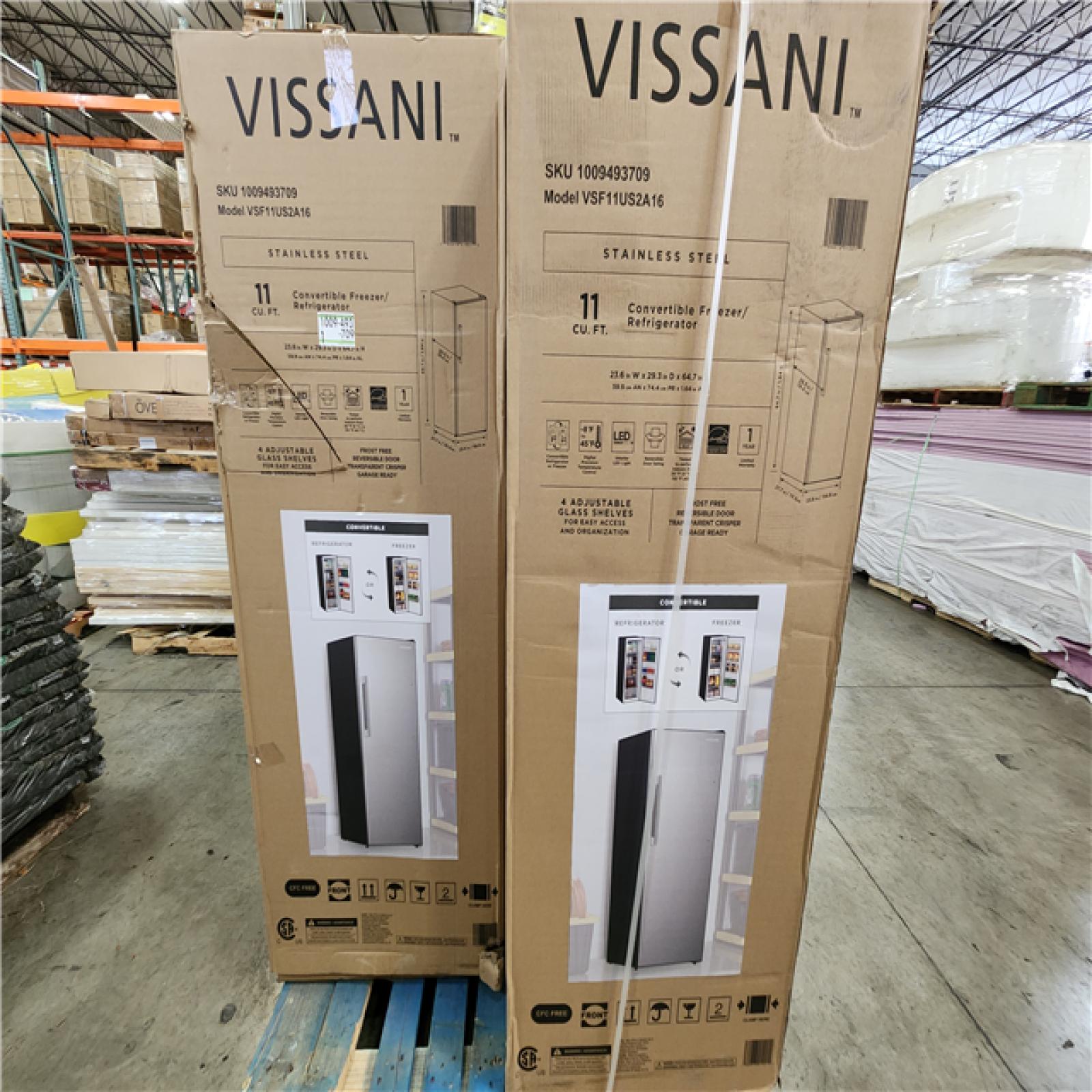 PhoenixLocation (2) Vissani 11 cu. ft. Convertible Auto Defrost Garage Ready Upright Freezer/Refrigerator in Stainless Steel, Energy Star