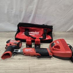 AS-IS Milwaukee 3453-22HSR M12 FUEL 12V Cordless 3/8 in. Ratchet and 1/4 in. Impact Driver Kit