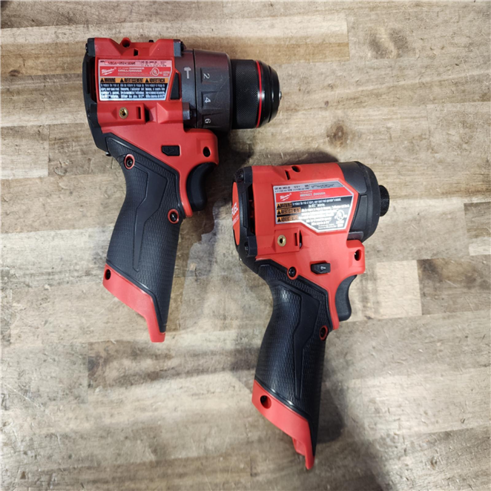 HOUSTON LOCATION - AS-IS Milwaukee FUEL 12-Volt Lithium-Ion Brushless Cordless Hammer Drill and Impact Driver Combo Kit