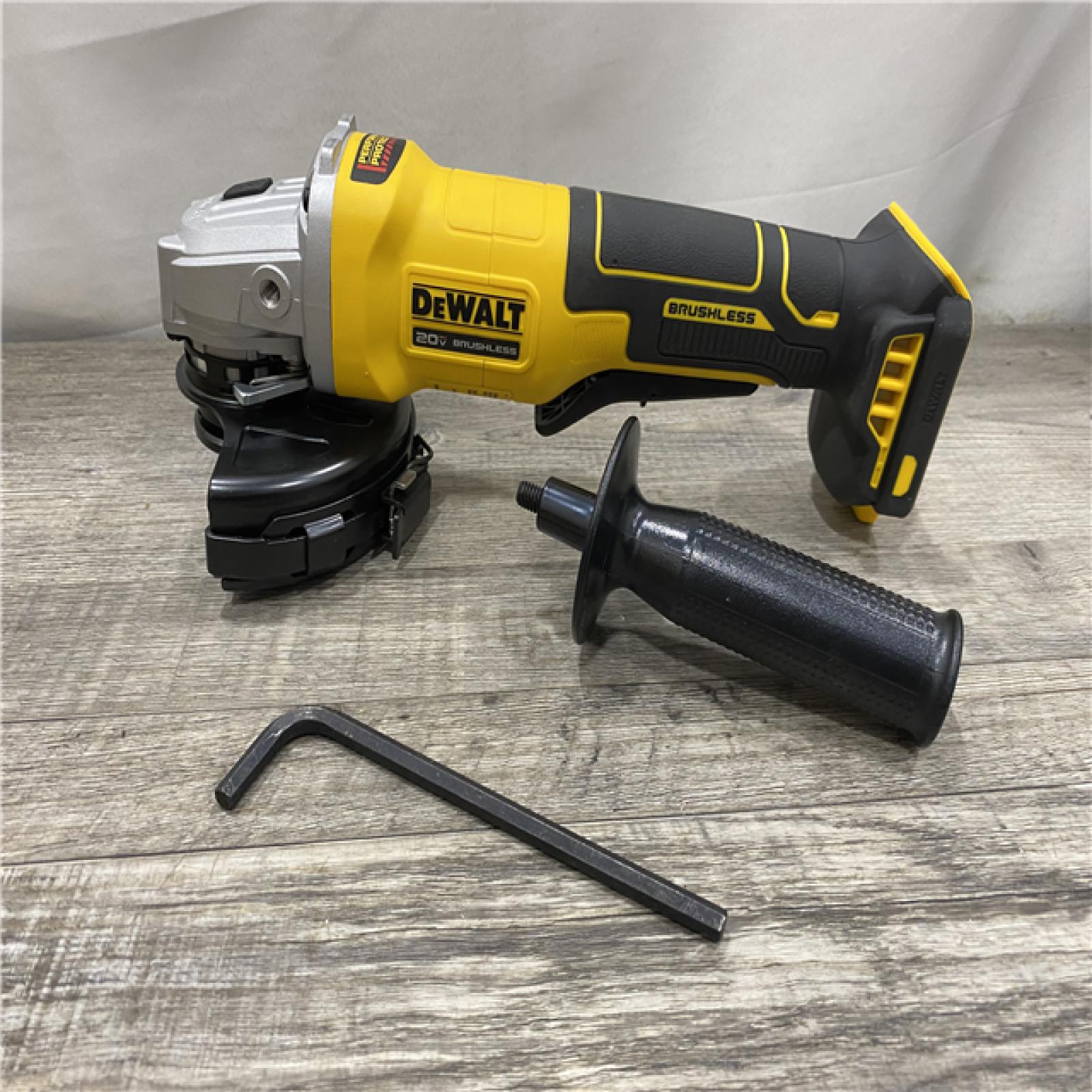 AS-IS DEWALT 20V MAX Cordless Brushless 4-1/2 in. Angle Grinder with Paddle Switch (Tool Only)