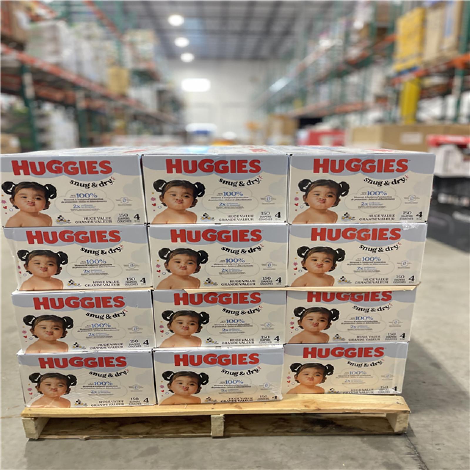 DALLAS LOCATION- NEW!- Huggies 150 Count Size 4 Snug & Dry Baby Diapers (24 UNITS)
