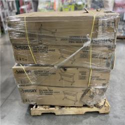 DALLAS LOCATION - Husky 52 in. W x 24 in. D 2-Drawer Adjustable Height White Workbench Table with Solid Wood Top PALLET-(4 UNITS)