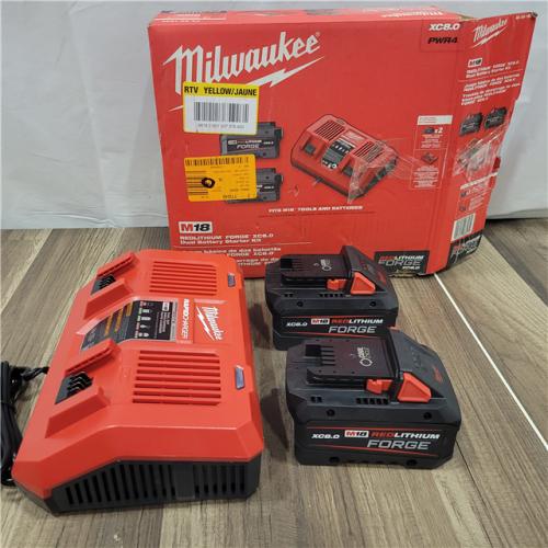 GOOD Milwaukee M18 18-Volt Lithium-Ion REDLITHIUM FORGE Starter Kit with Two XC 8.0 Ah Battery and Dual Bay Rapid Charger