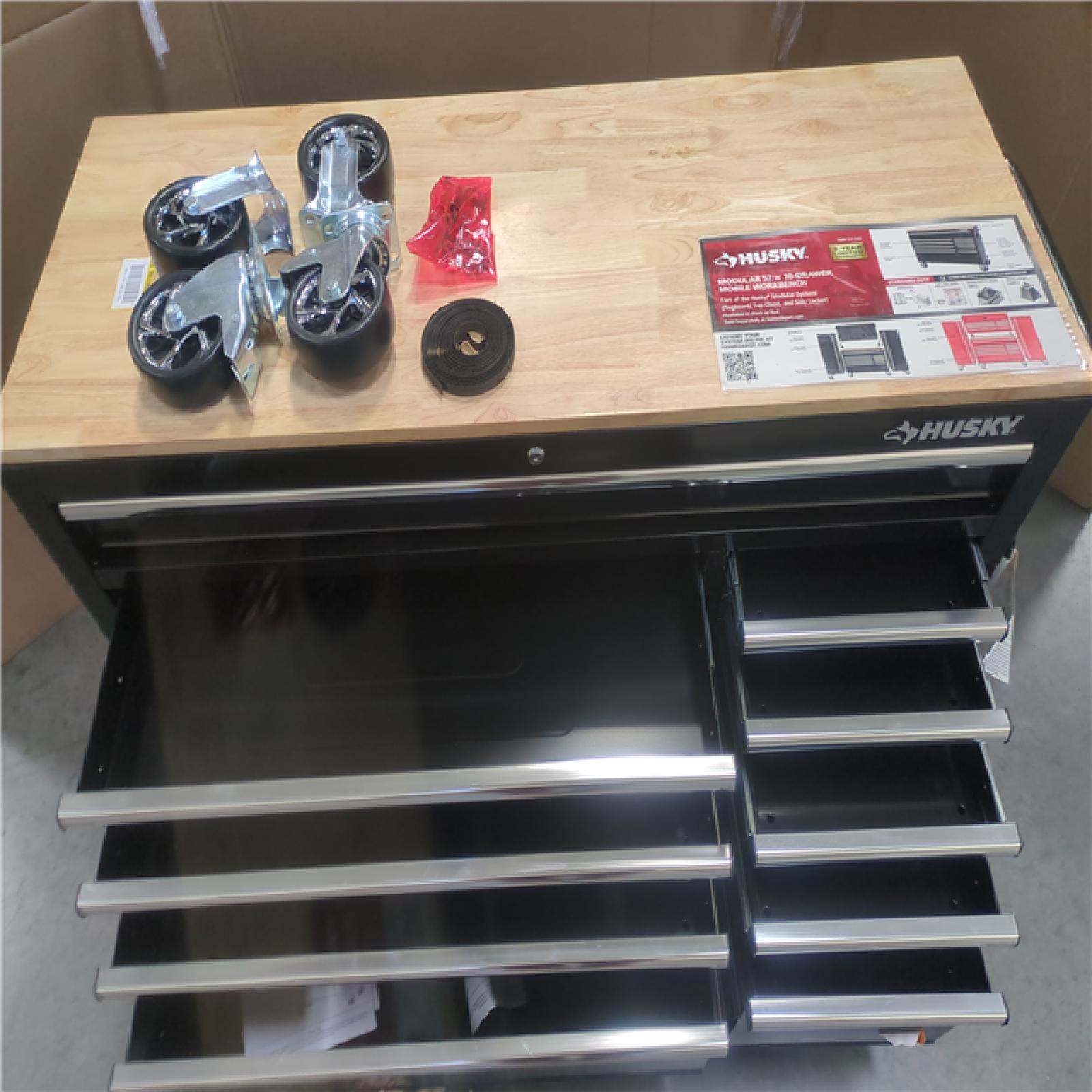 California AS-IS Husky Modular 52 10-Drawer Mobile Workbench