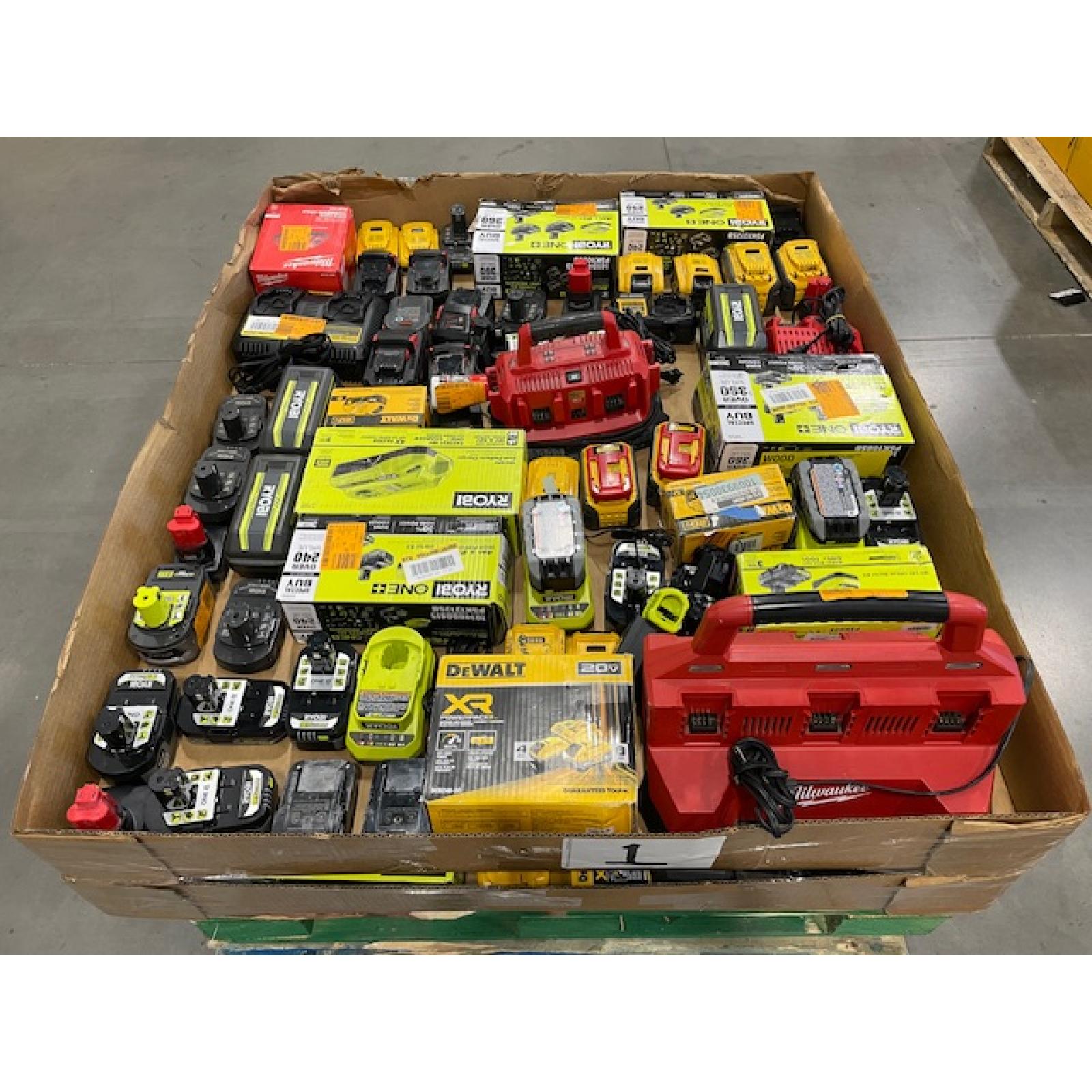 DALLAS LOCATION - AS-IS BATTERY AND CHARGERS PALLET