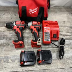 AS-IS Milwaukee 18V Lithium-Ion Cordless Drill Driver/Impact Driver Combo Kit