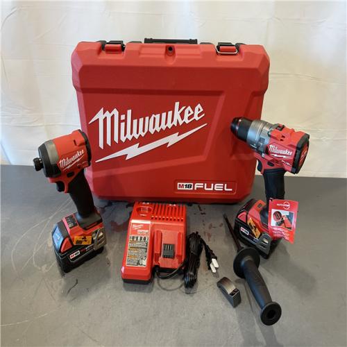 AS-IS - MILWAUKEE FUEL 18V Lithium-Ion Brushless Cordless Hammer Drill and Impact Driver Combo Kit